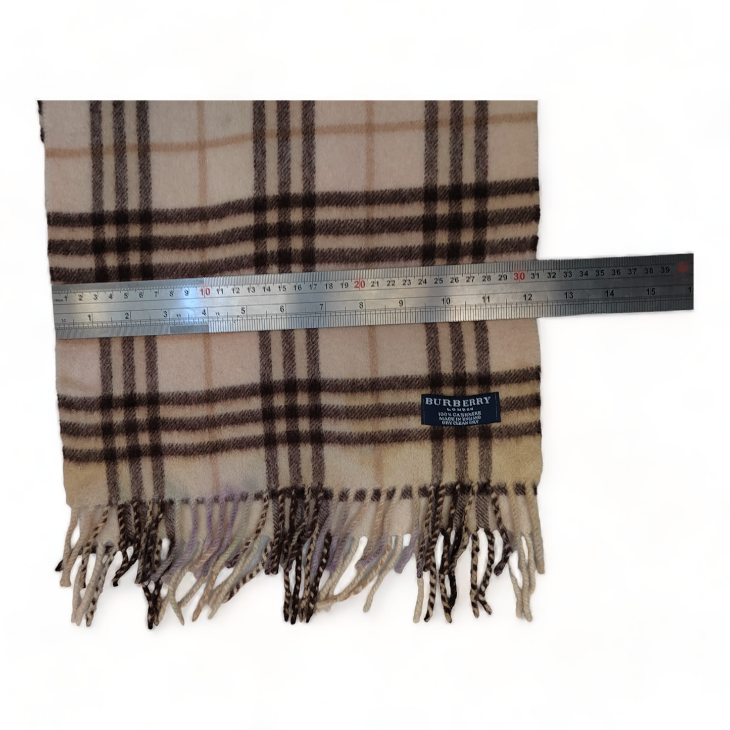 Burberry Scarf Cashmere Nova Check Cream London Made In England