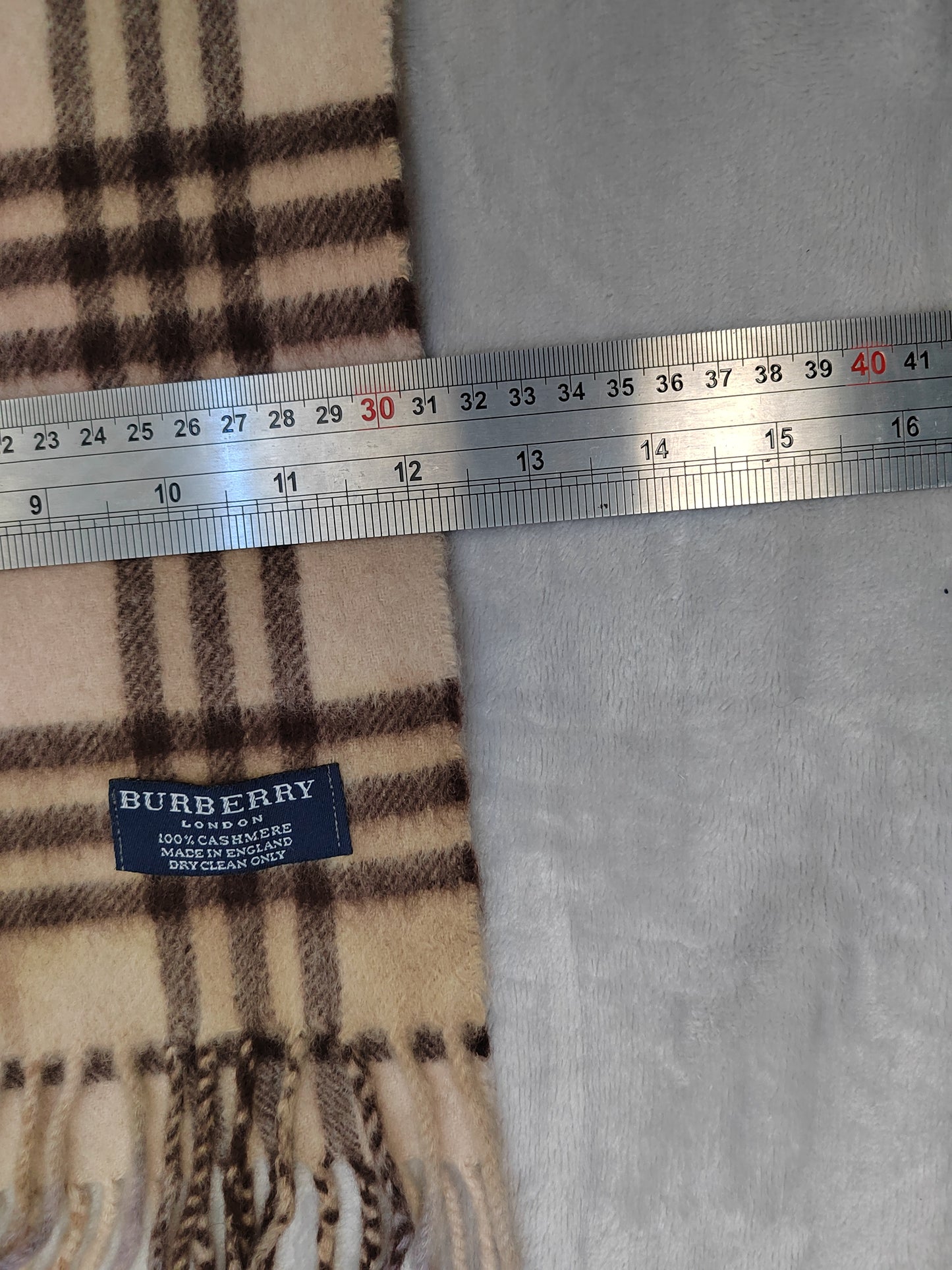 Burberry Scarf Cashmere Nova Check Cream London Made In England