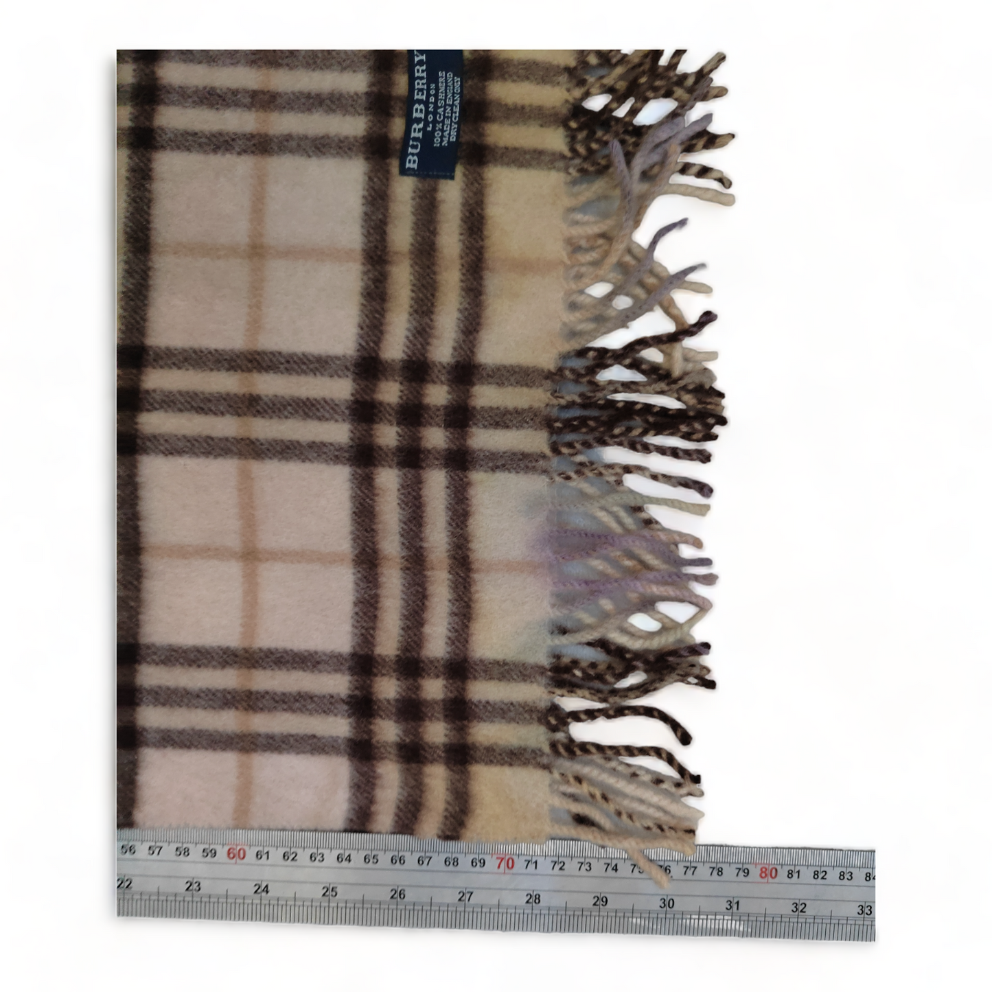 Burberry Scarf Cashmere Nova Check Cream London Made In England