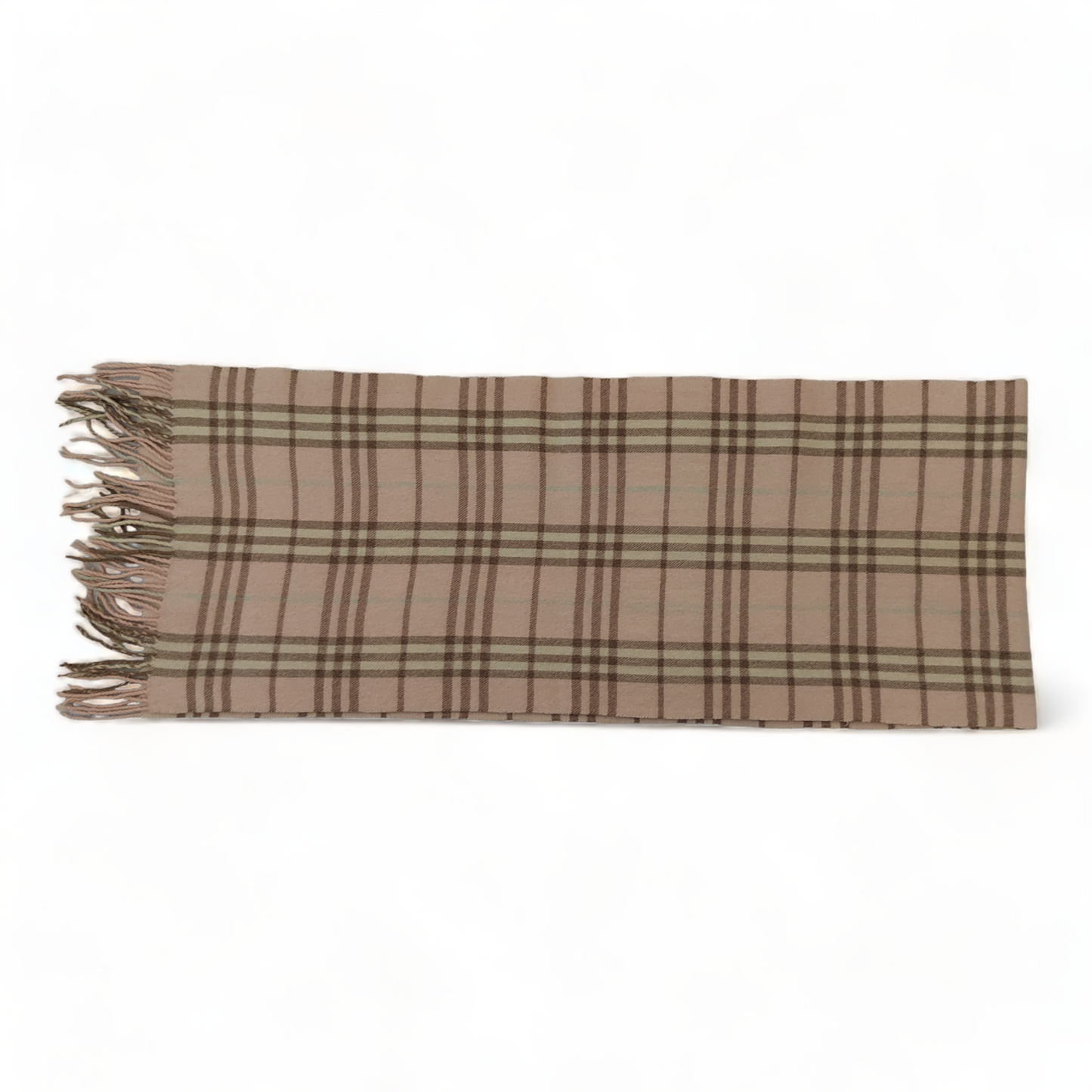 Burberry Scarf Cashmere Nova Check Pink London Made In England