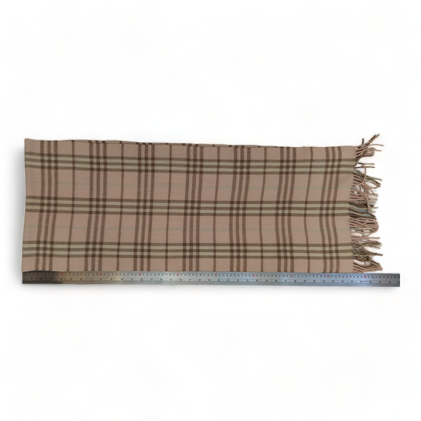 Burberry Scarf Cashmere Nova Check Pink London Made In England