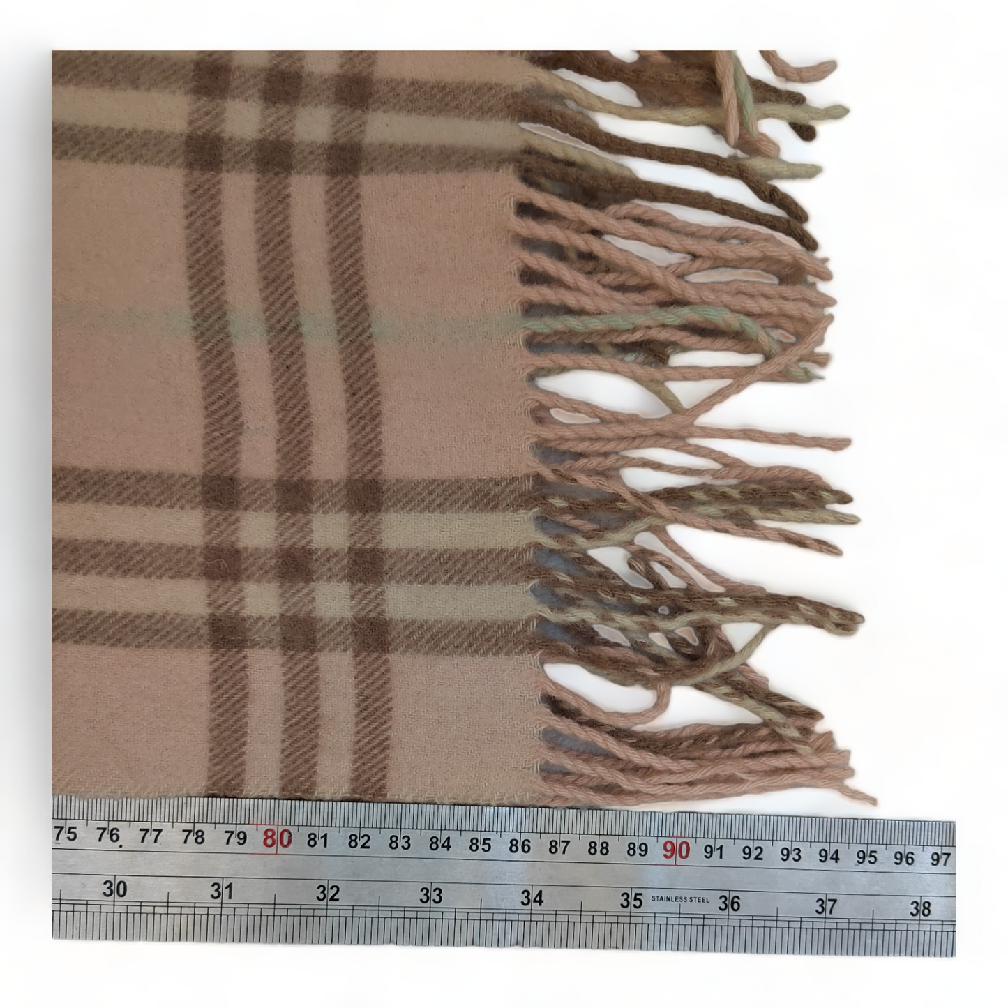 Burberry Scarf Cashmere Nova Check Pink London Made In England