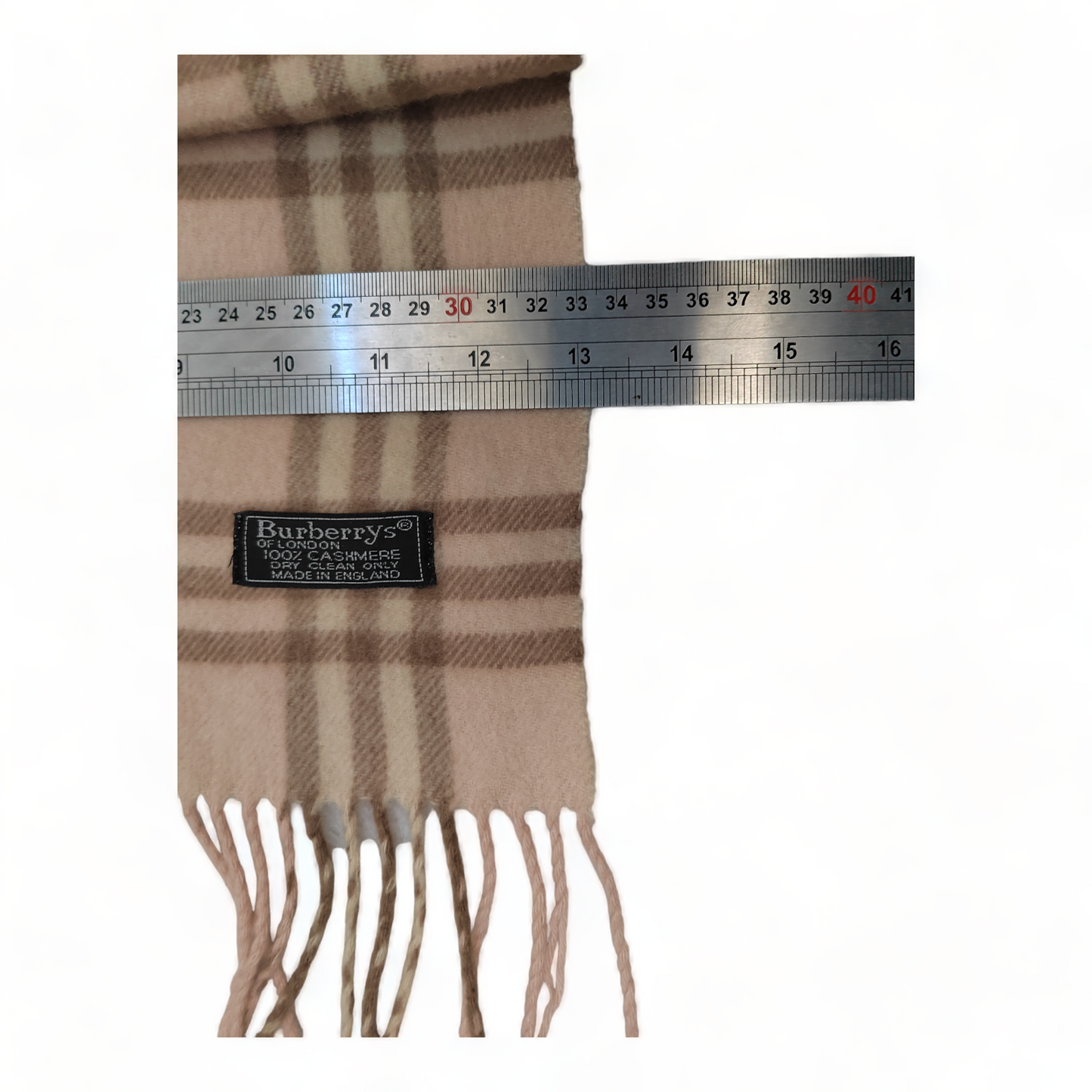 Burberry Scarf Cashmere Nova Check Pink London Made In England