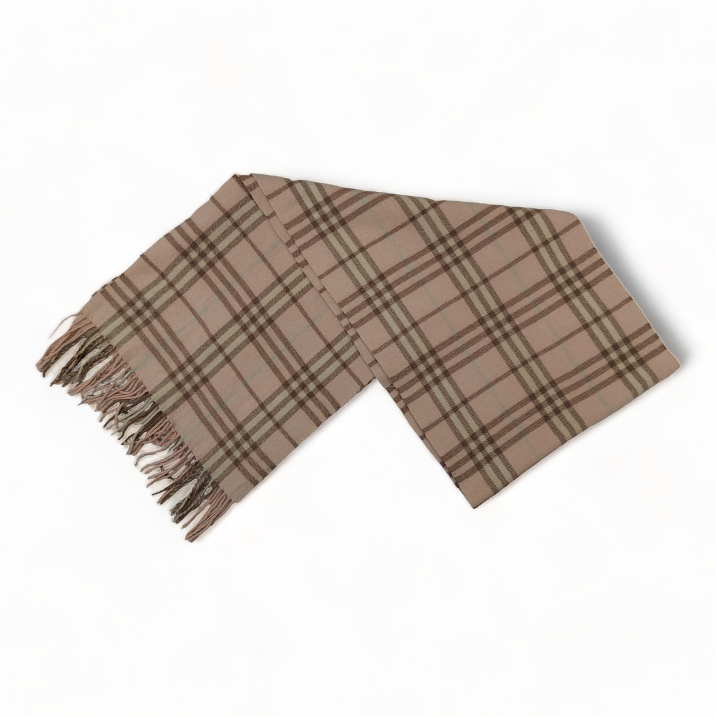 Burberry Scarf Cashmere Nova Check Pink London Made In England