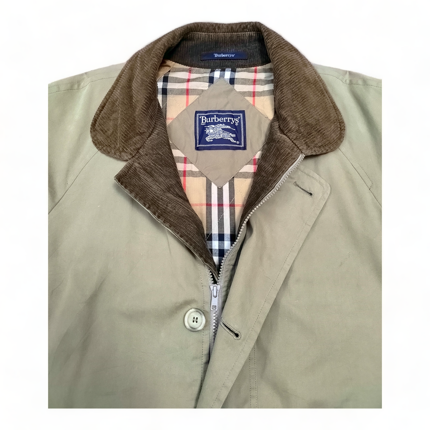 Burberrys Coat Men’s 2XL Beige Nova Check Lined