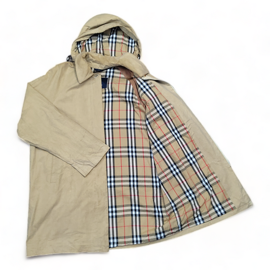 Burberry London Coat Men’s XL Hooded Beige