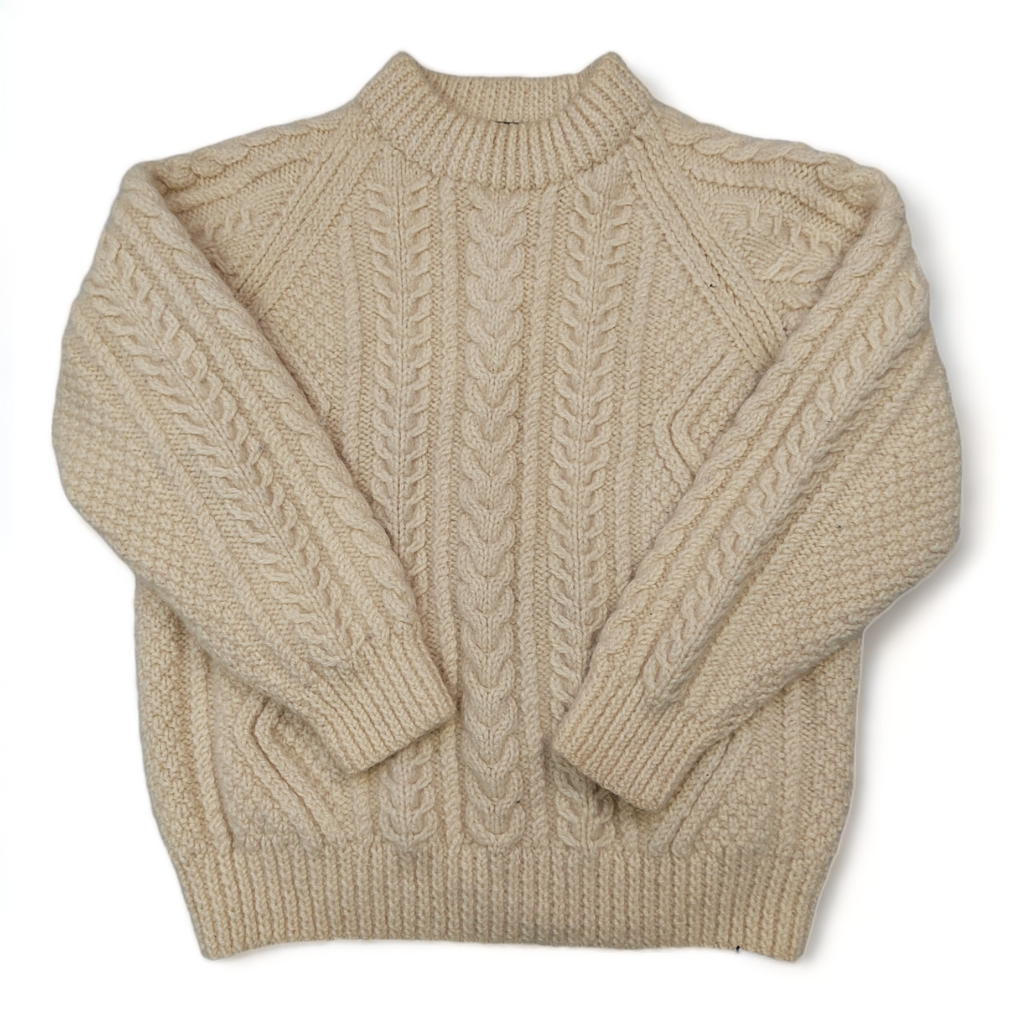 Uist Isles Knitted Jumper Women’s Size 4 Beige Pure New Wool