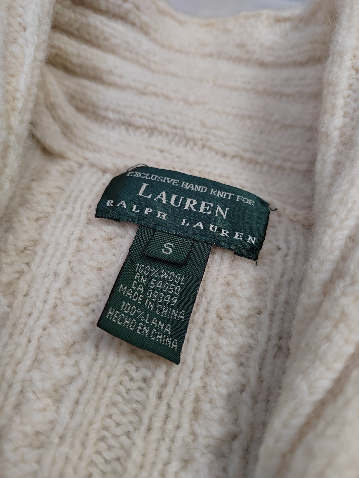 Ralph Lauren Wool Cardigan Women’s Small Beige Knit