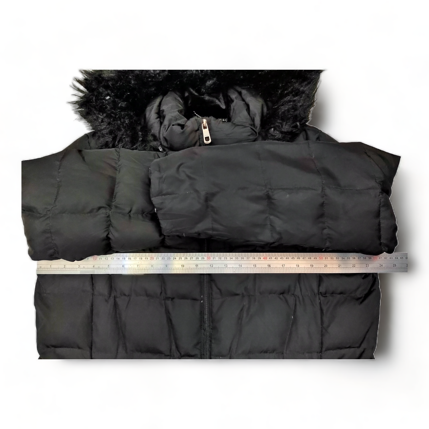 Calvin Klein Puffer Jacket Men’s Large Black Faux Fur