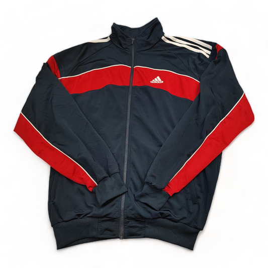 Adidas Jumper Men’s Large Black Red Zip Up Vintage