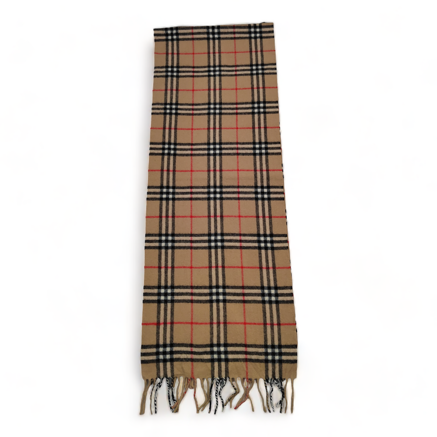 Burberry Scarf Cashmere Nova Check Beige London Made In England