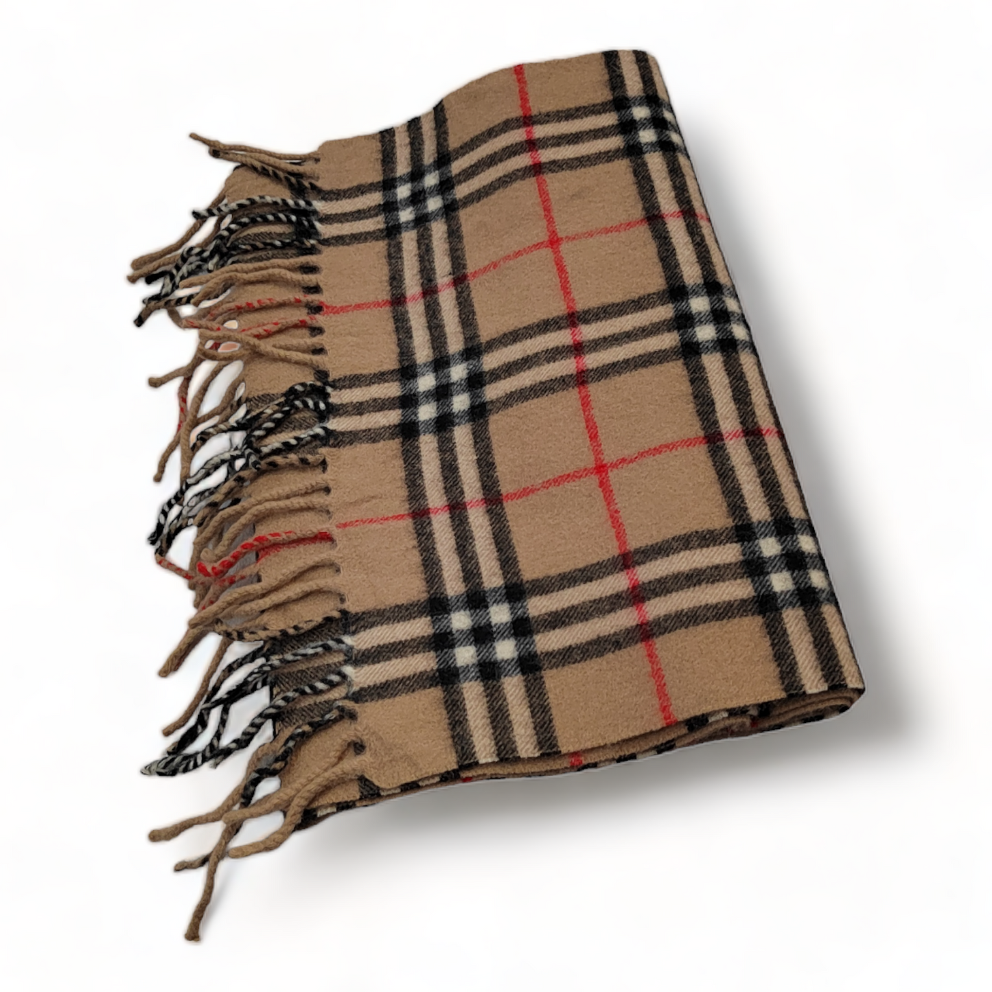 Burberry Scarf Cashmere Nova Check Beige London Made In England