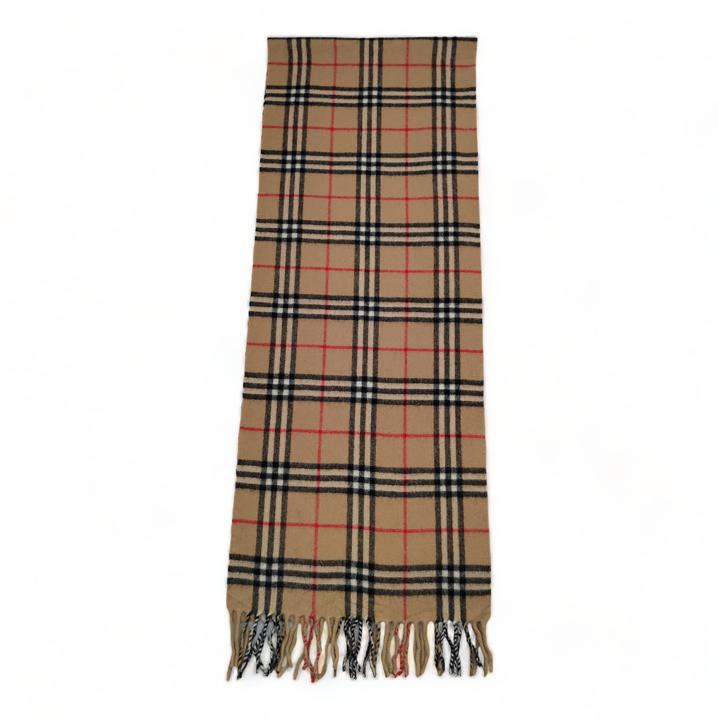 Burberry Scarf Cashmere Nova Check Beige London Made In England