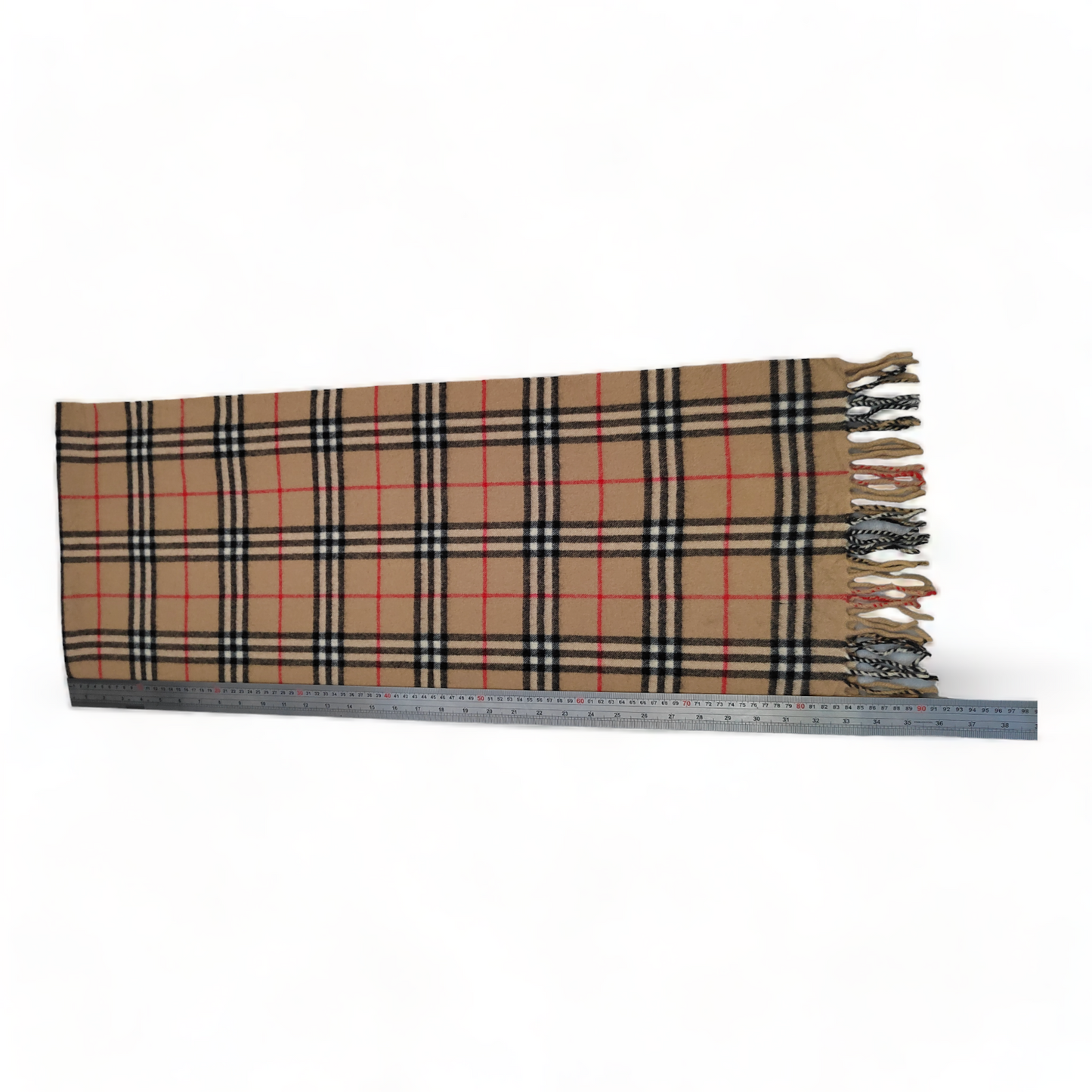 Burberry Scarf Cashmere Nova Check Beige London Made In England