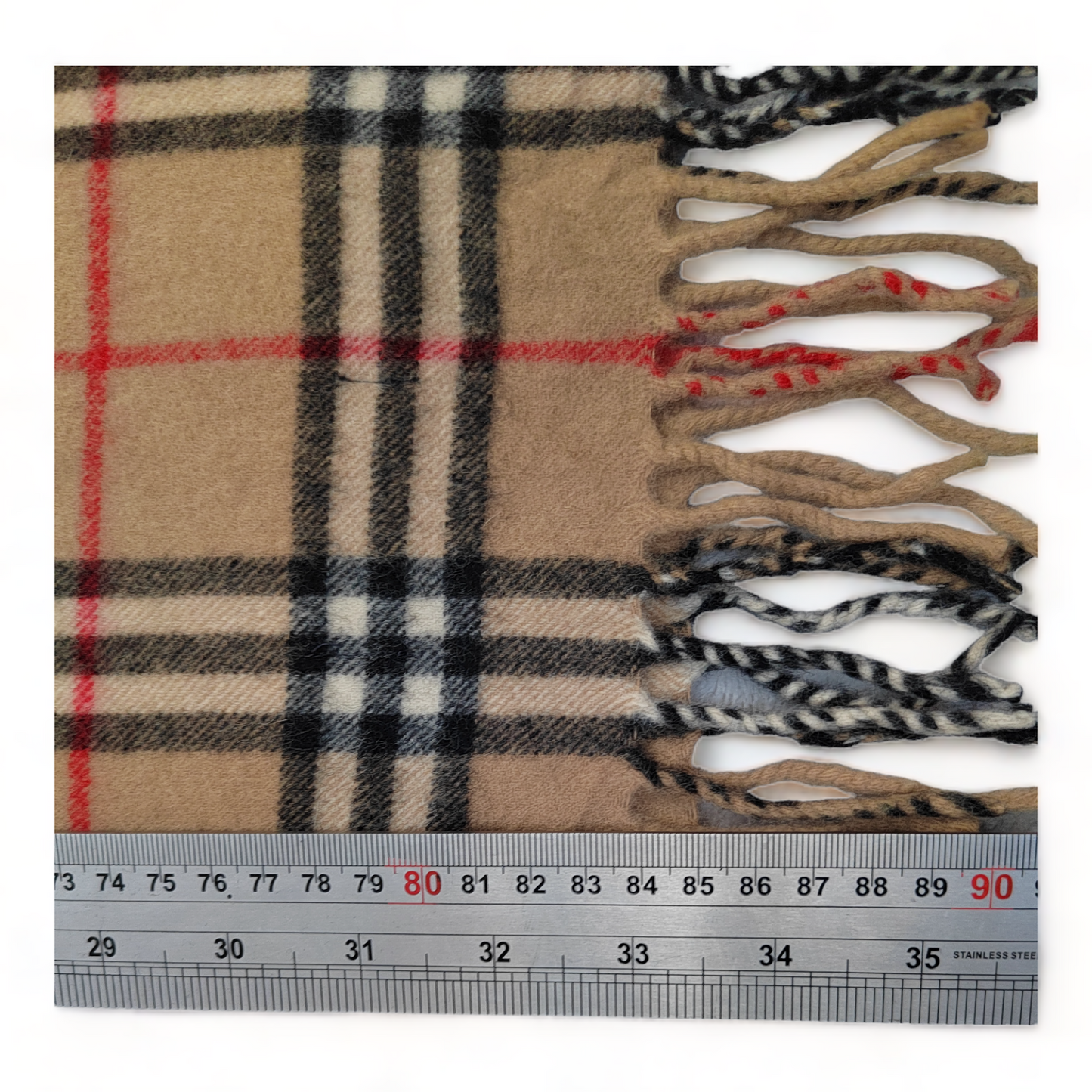 Burberry Scarf Cashmere Nova Check Beige London Made In England