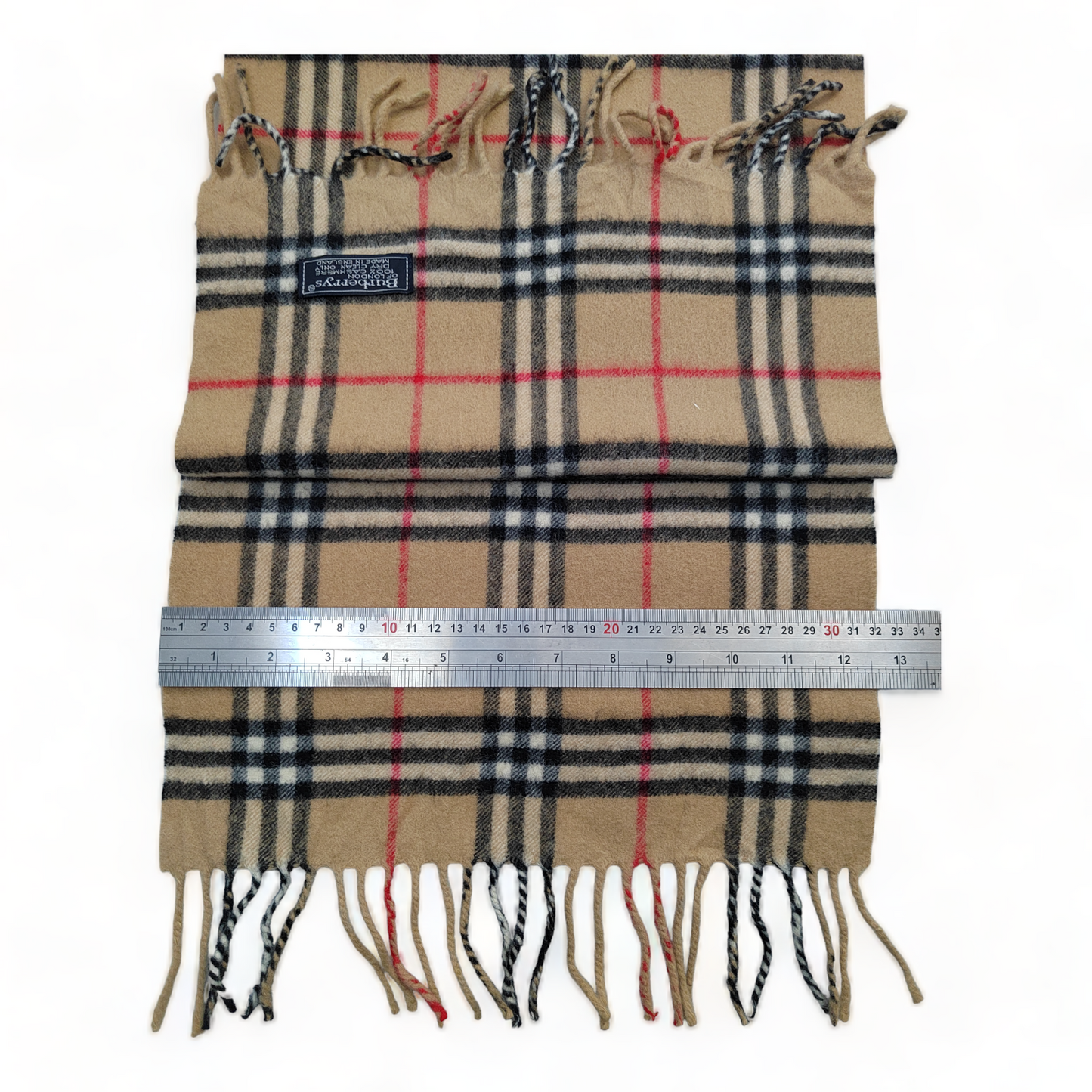 Burberry Scarf Cashmere Nova Check Beige London Made In England