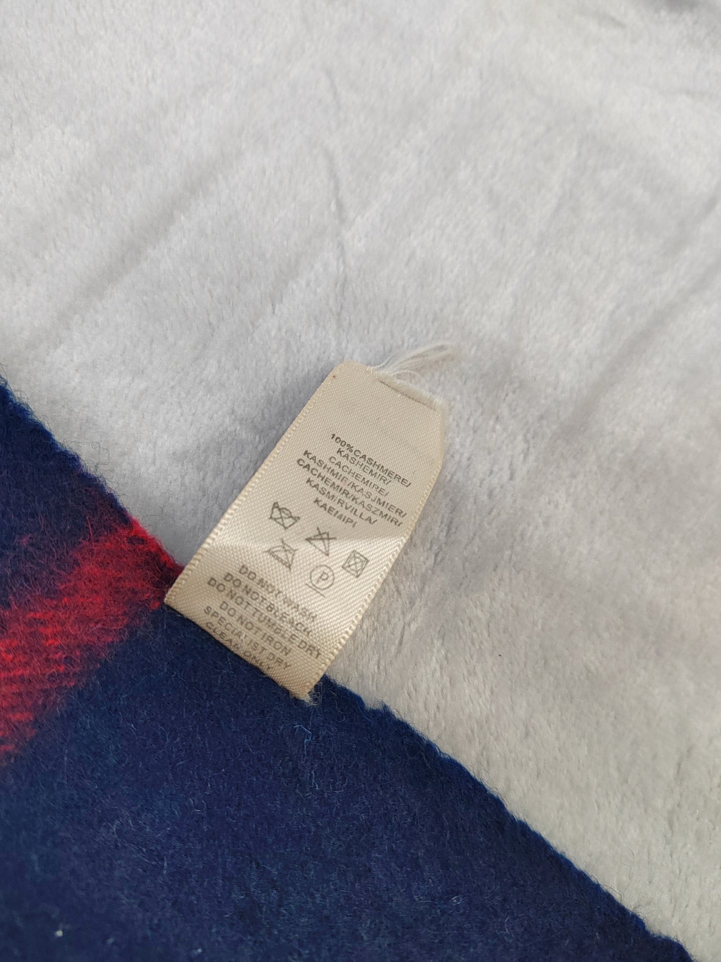 Burberry Scarf Cashmere Nova Check Blue London Made In Scotland