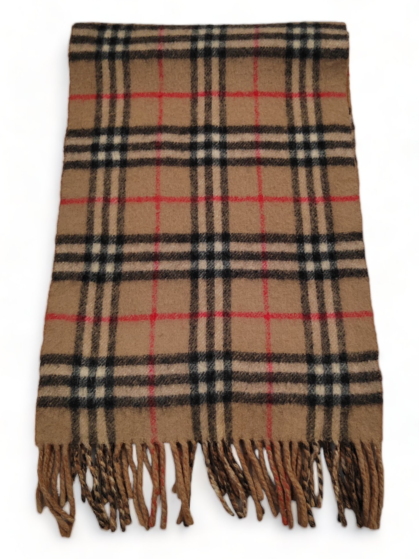 Burberrys vintage Scarf Classic Nova Check Lambswool Beige colour Unisex Made in England