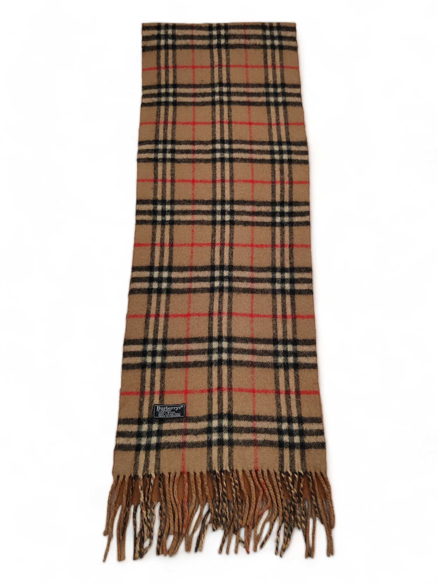 Burberrys vintage Scarf Classic Nova Check Lambswool Beige colour Unisex Made in England