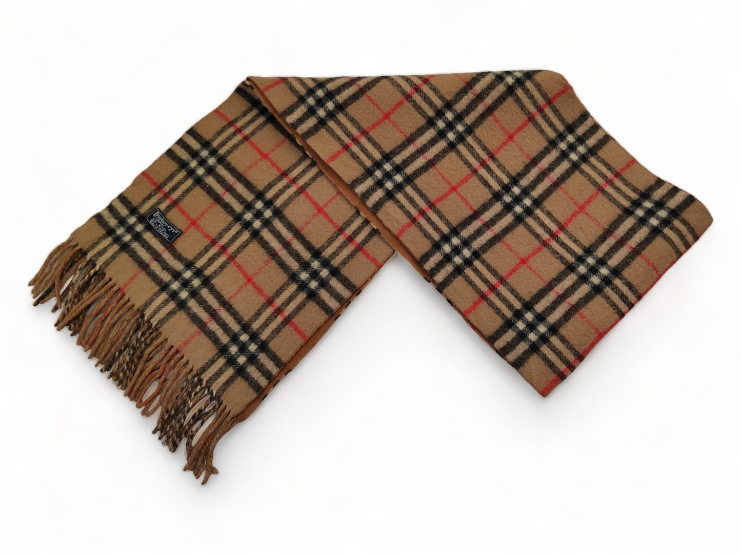 Burberrys vintage Scarf Classic Nova Check Lambswool Beige colour Unisex Made in England