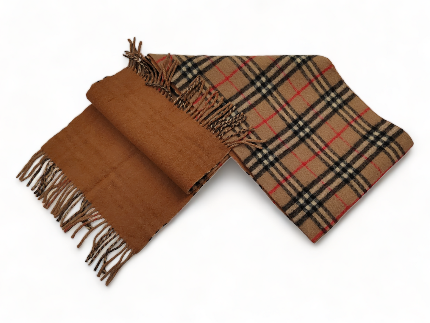 Burberrys vintage Scarf Classic Nova Check Lambswool Beige colour Unisex Made in England