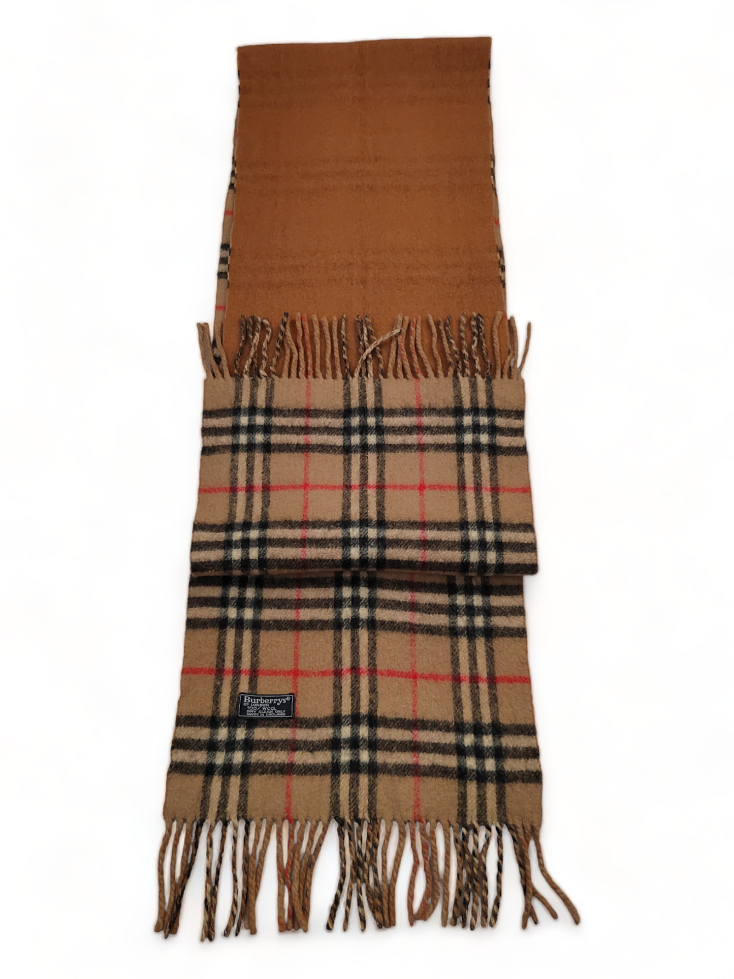 Burberrys vintage Scarf Classic Nova Check Lambswool Beige colour Unisex Made in England