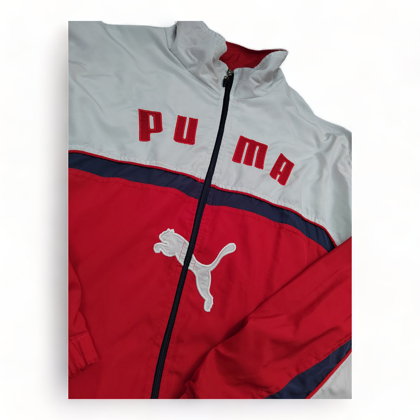 Vintage Puma Windbreaker Men’s Extra Large Red Zip Up Classic XL