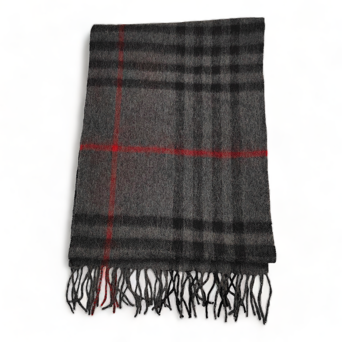 Burberry Scarf Cashmere Nova Check Grey London Made In England