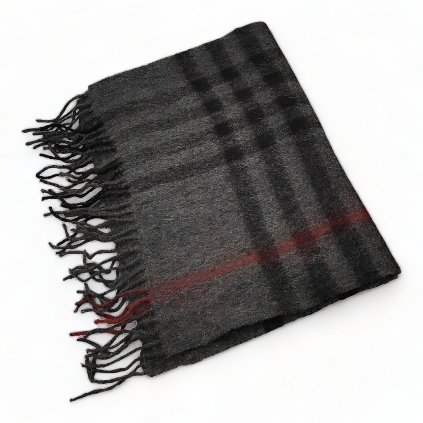 Burberry Scarf Cashmere Nova Check Grey London Made In England