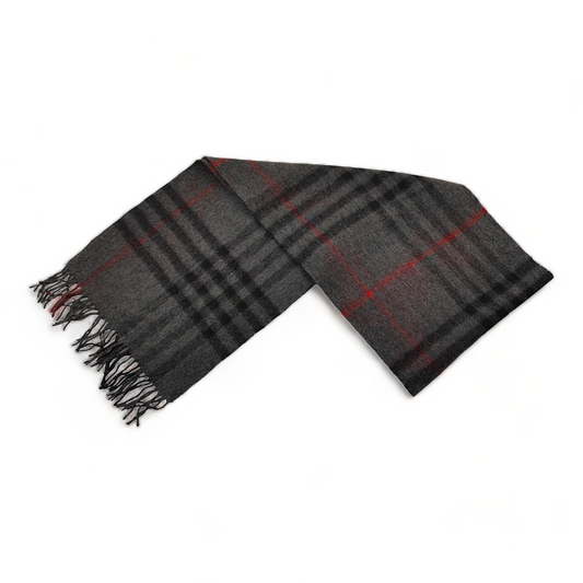 Burberry Scarf Cashmere Nova Check Grey London Made In England