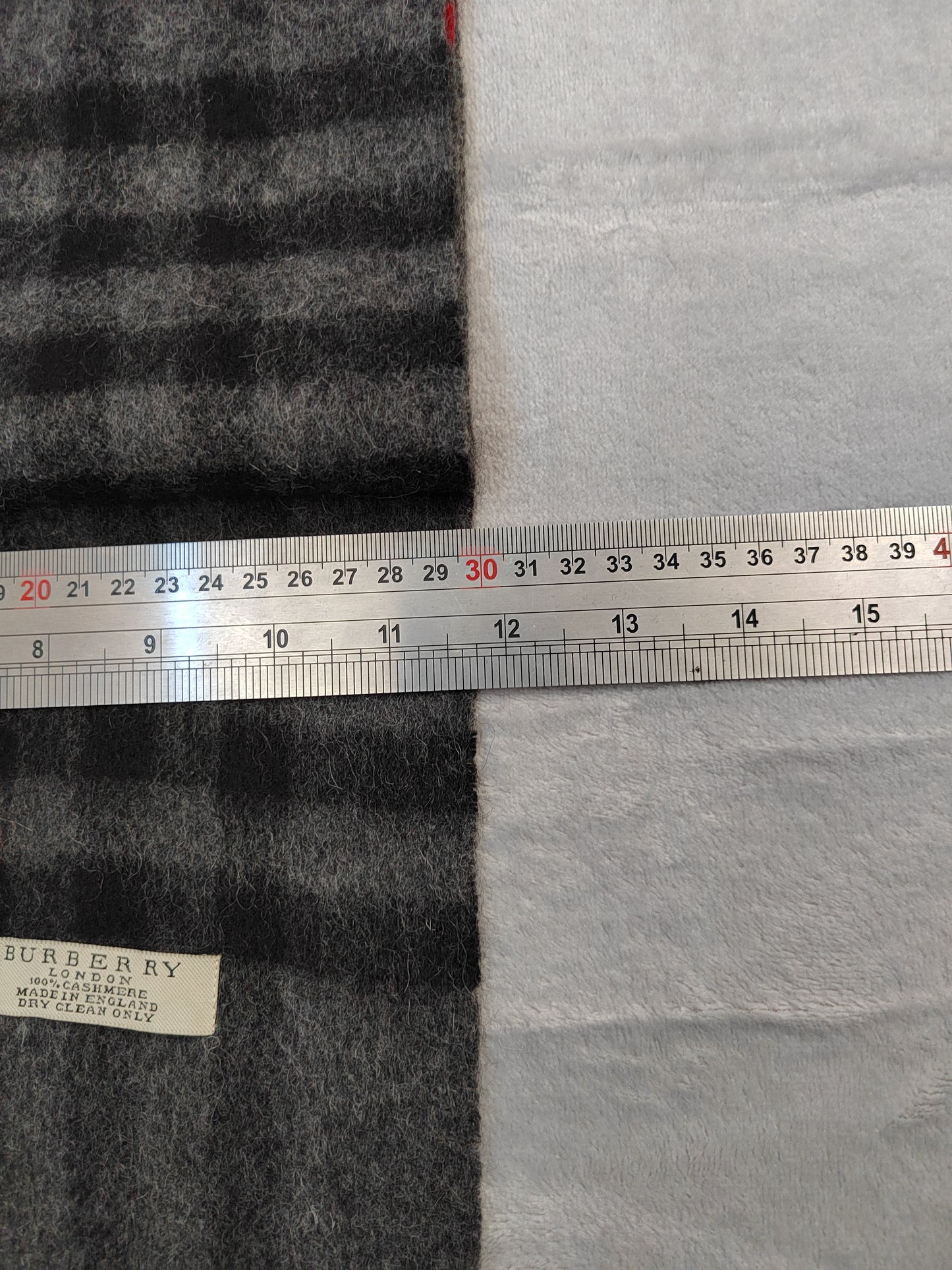 Burberry Scarf Cashmere Nova Check Grey London Made In England