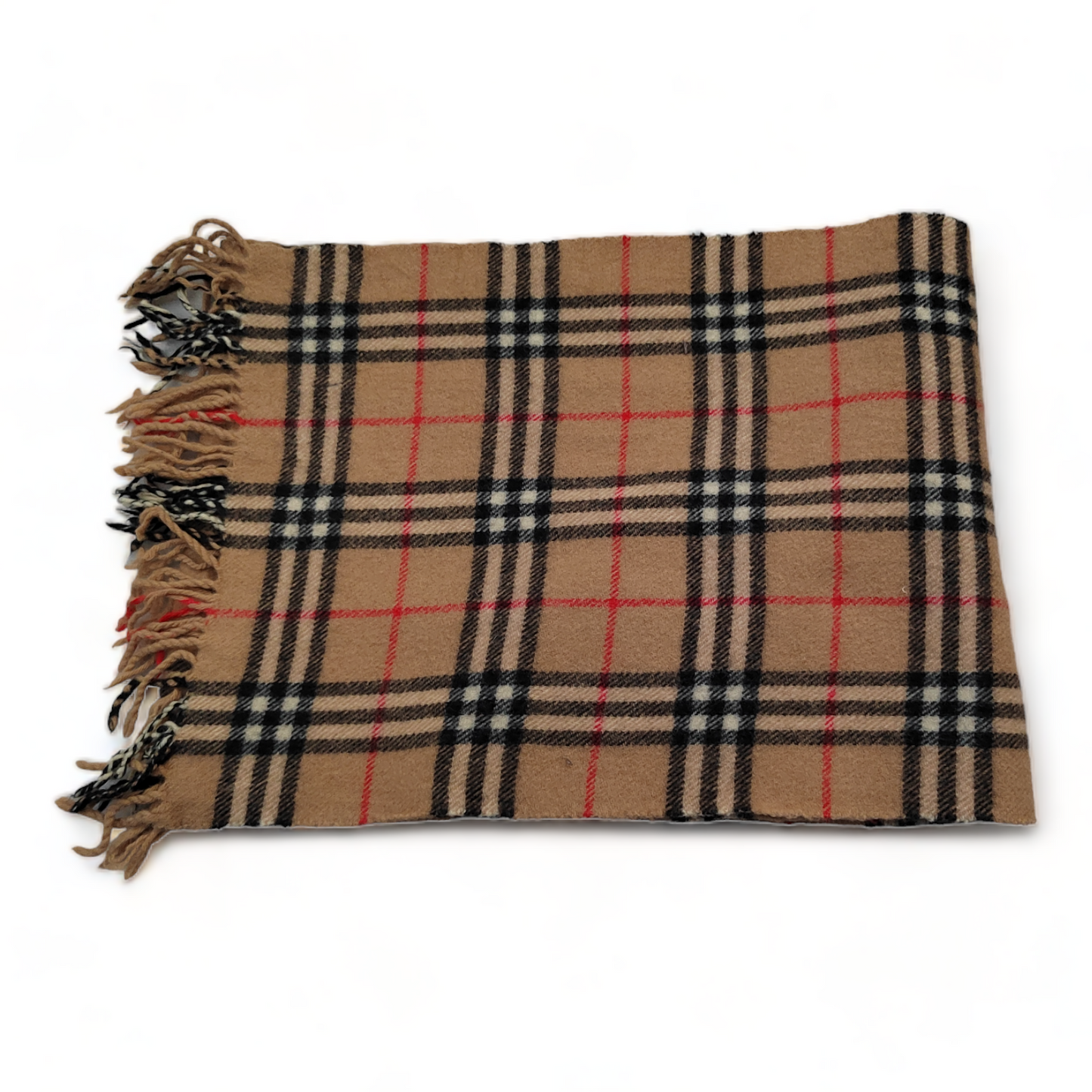 Burberry Scarf Lambswool Nova Check Beige London Made In England