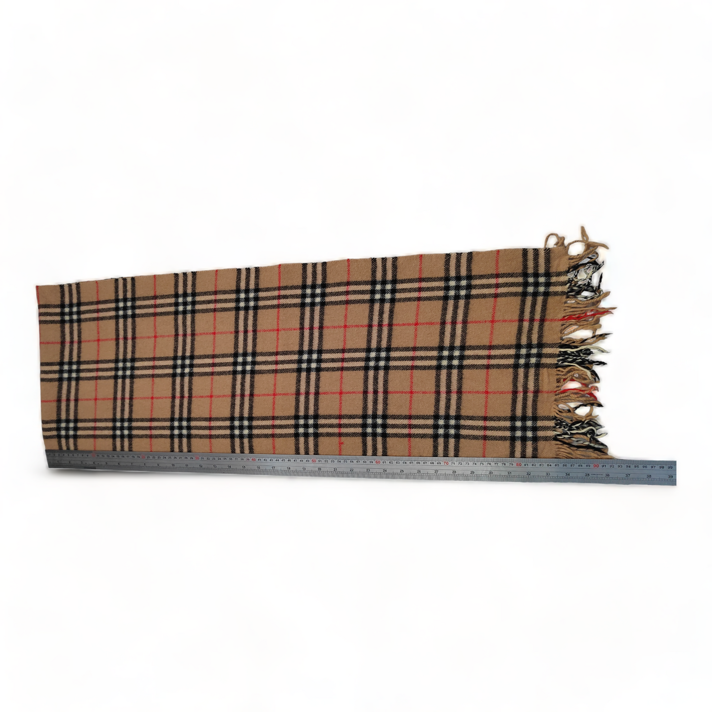 Burberry Scarf Lambswool Nova Check Beige London Made In England