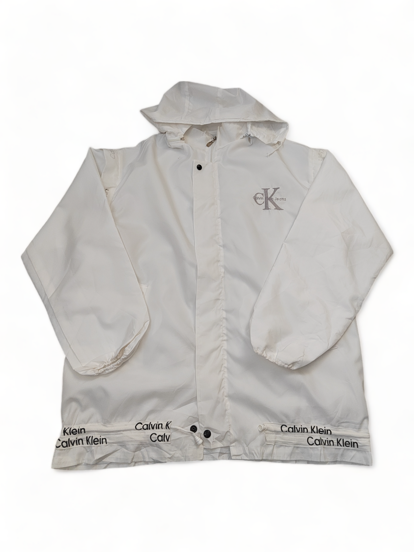 Calvin Kelin Raincoat Men’s XL White Zip Up