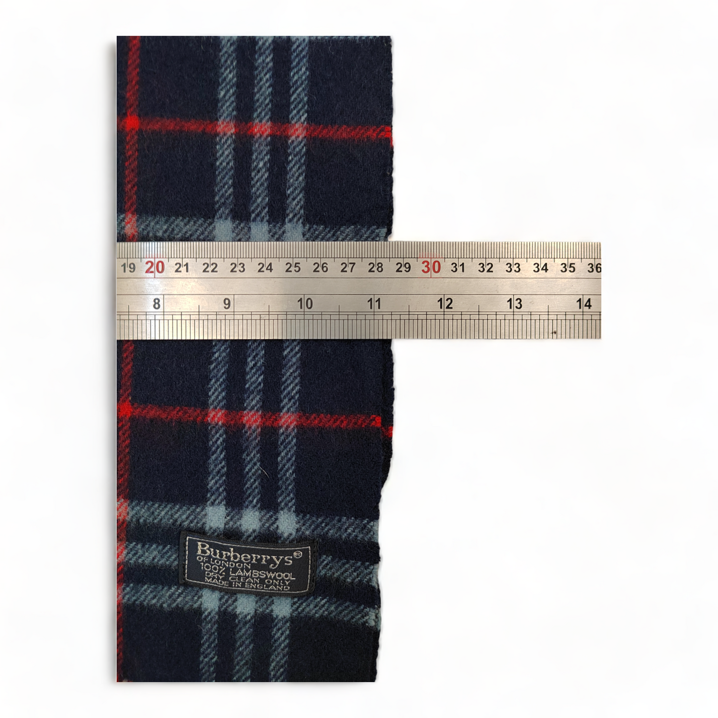 Burberry Scarf Lambswool Nova Check Blue London Made In England