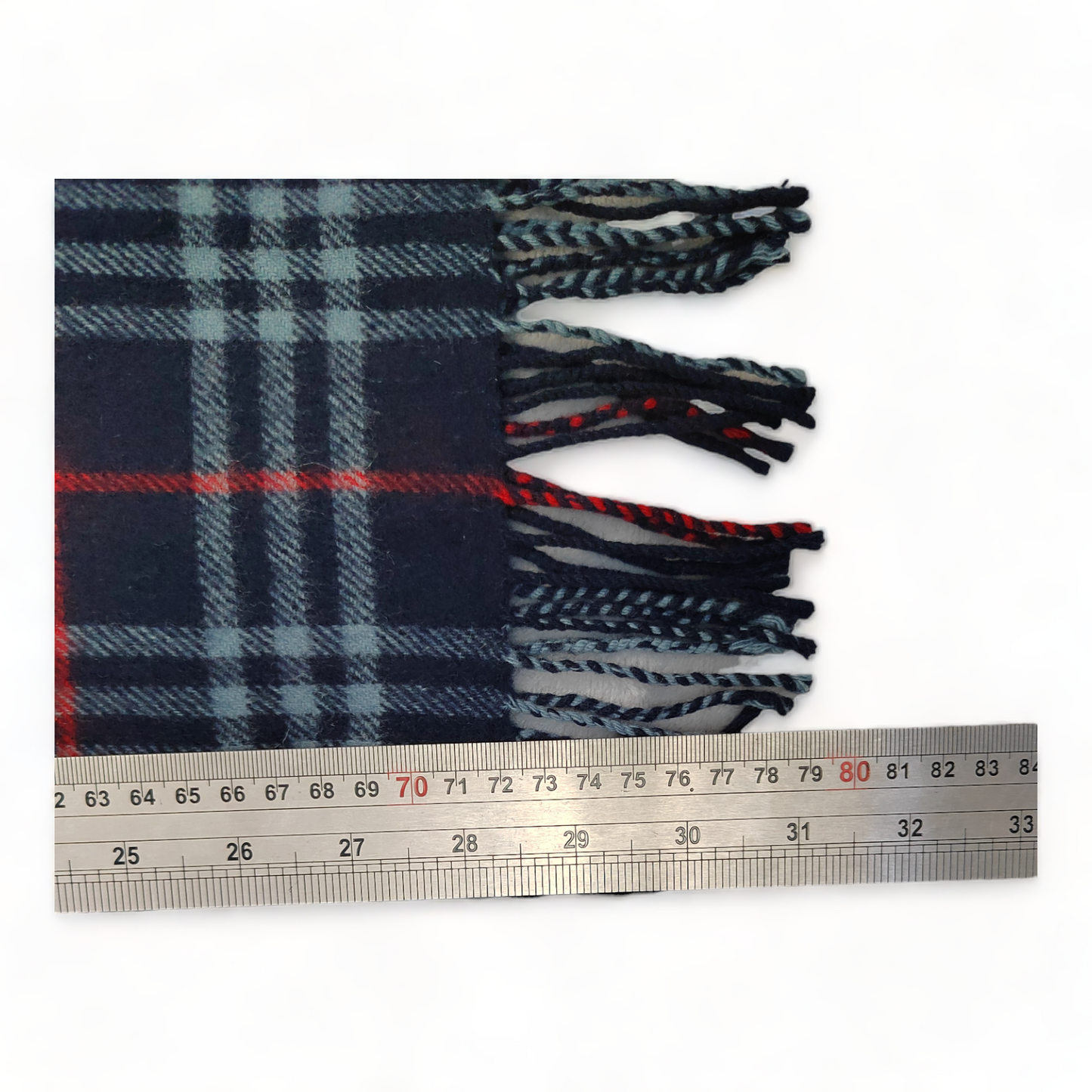 Burberry Scarf Lambswool Nova Check Blue London Made In England