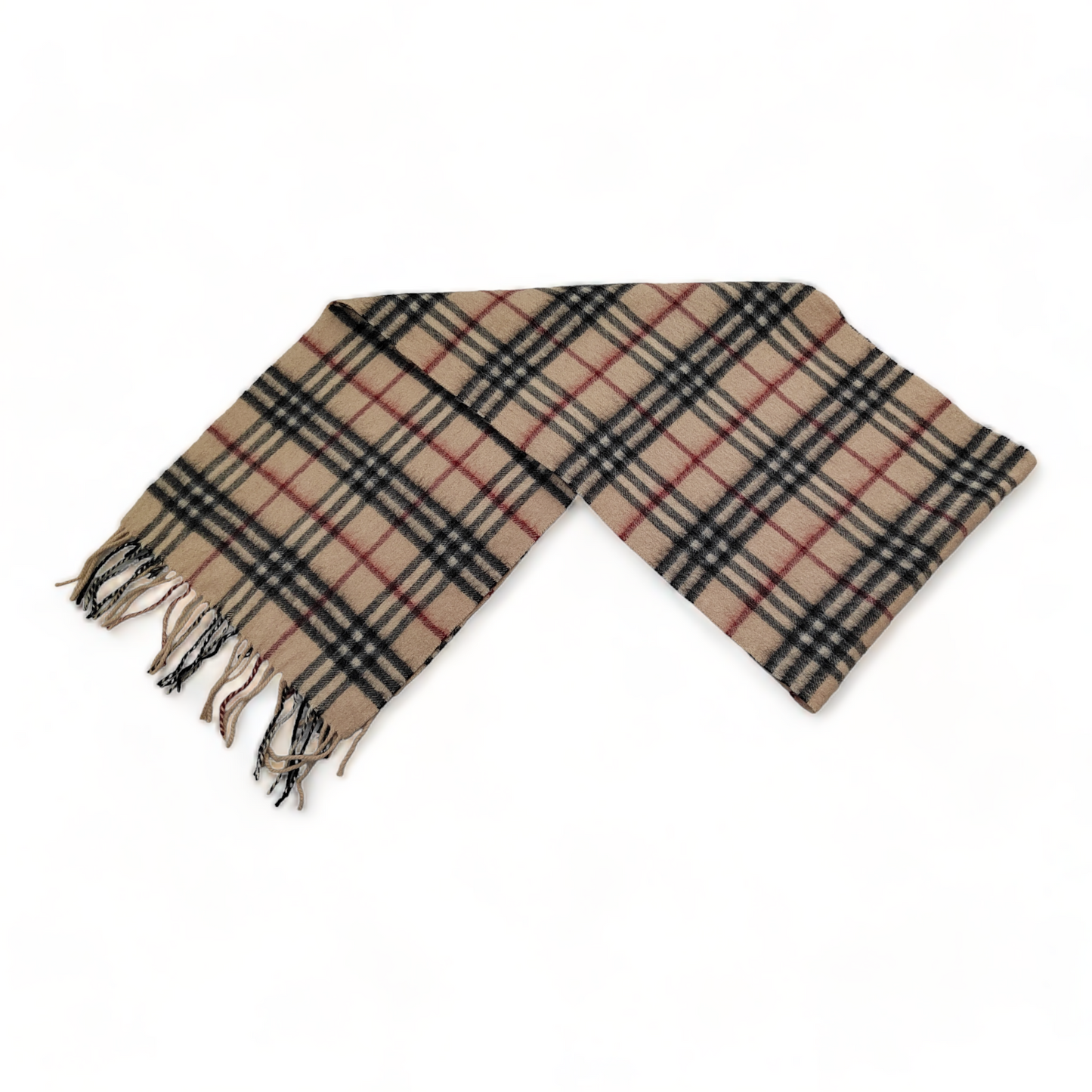 Burberry Scarf Cashmere Nova Check Beige London Made In England