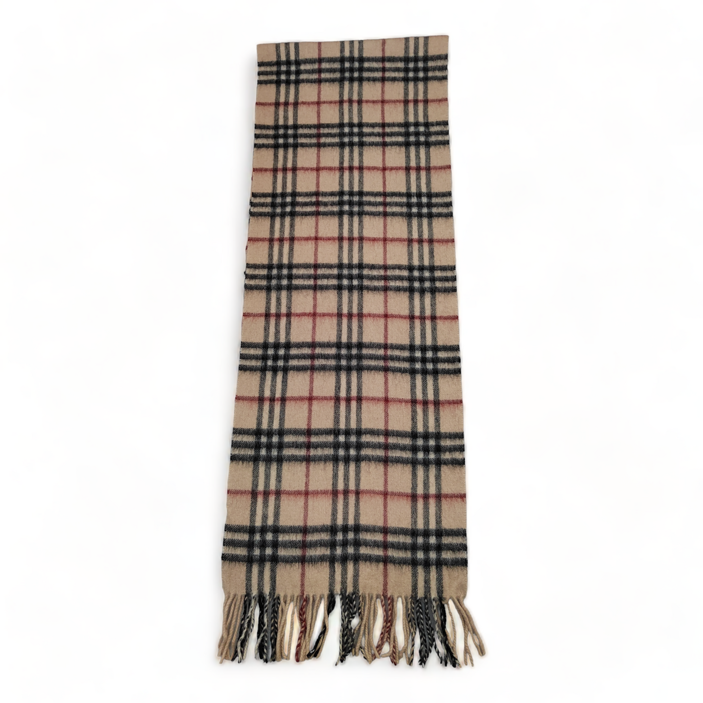 Burberry Scarf Cashmere Nova Check Beige London Made In England