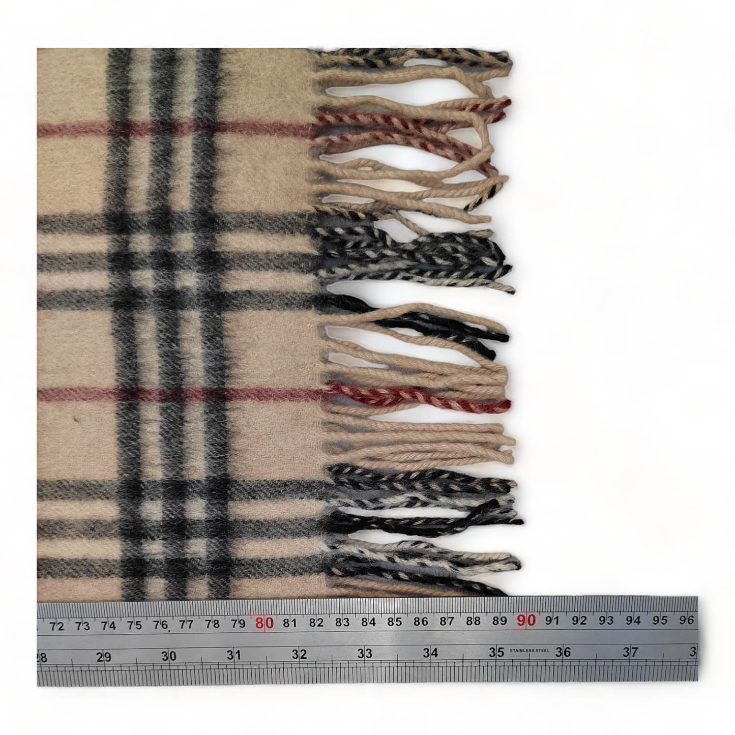 Burberry Scarf Cashmere Nova Check Beige London Made In England