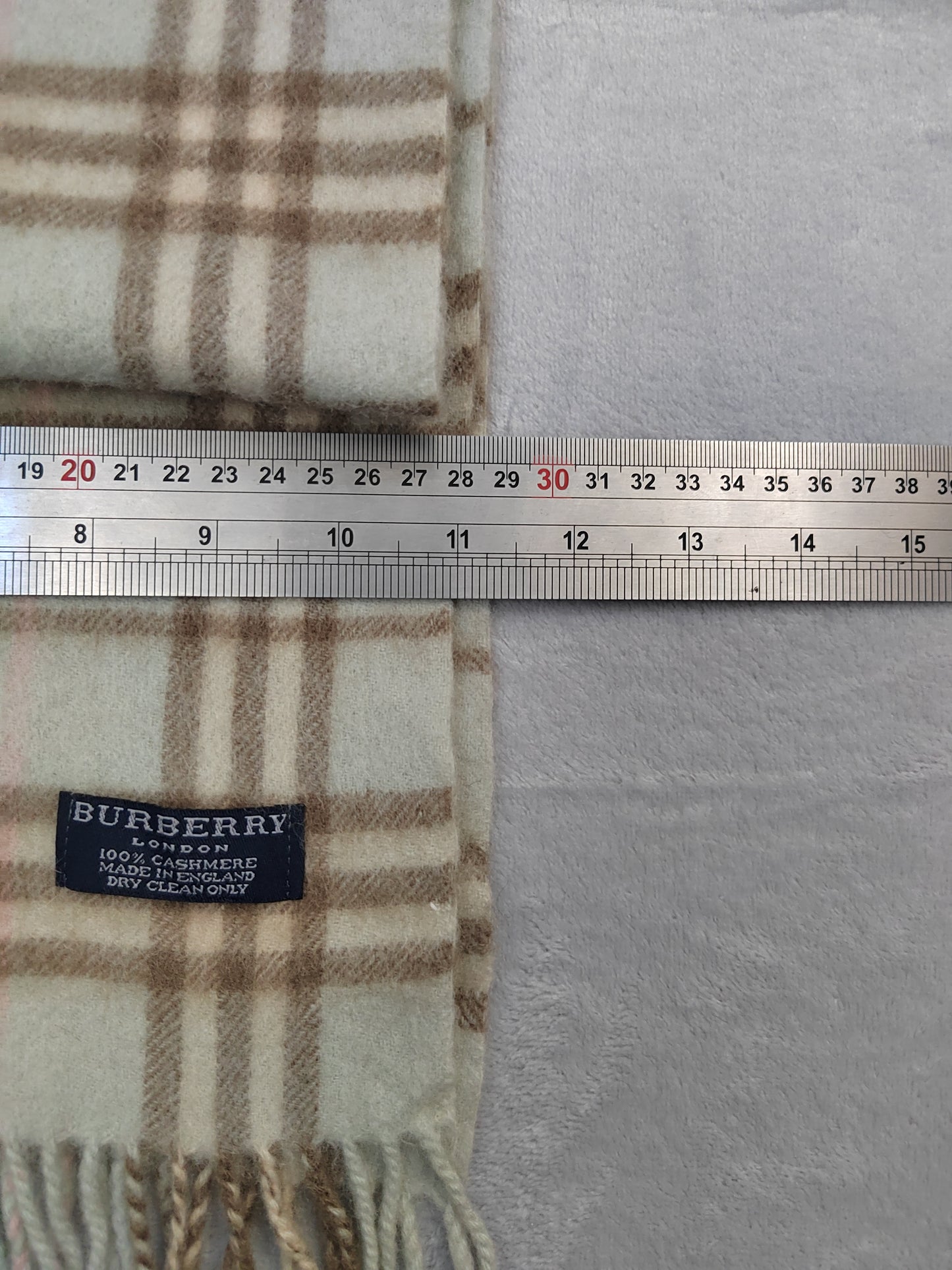 Burberry Scarf Cashmere Nova Check Blue London Made In England