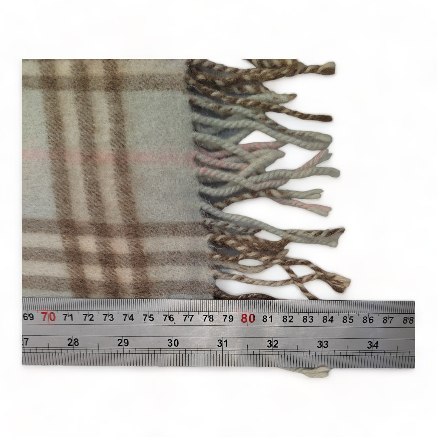 Burberry Scarf Cashmere Nova Check Blue London Made In England