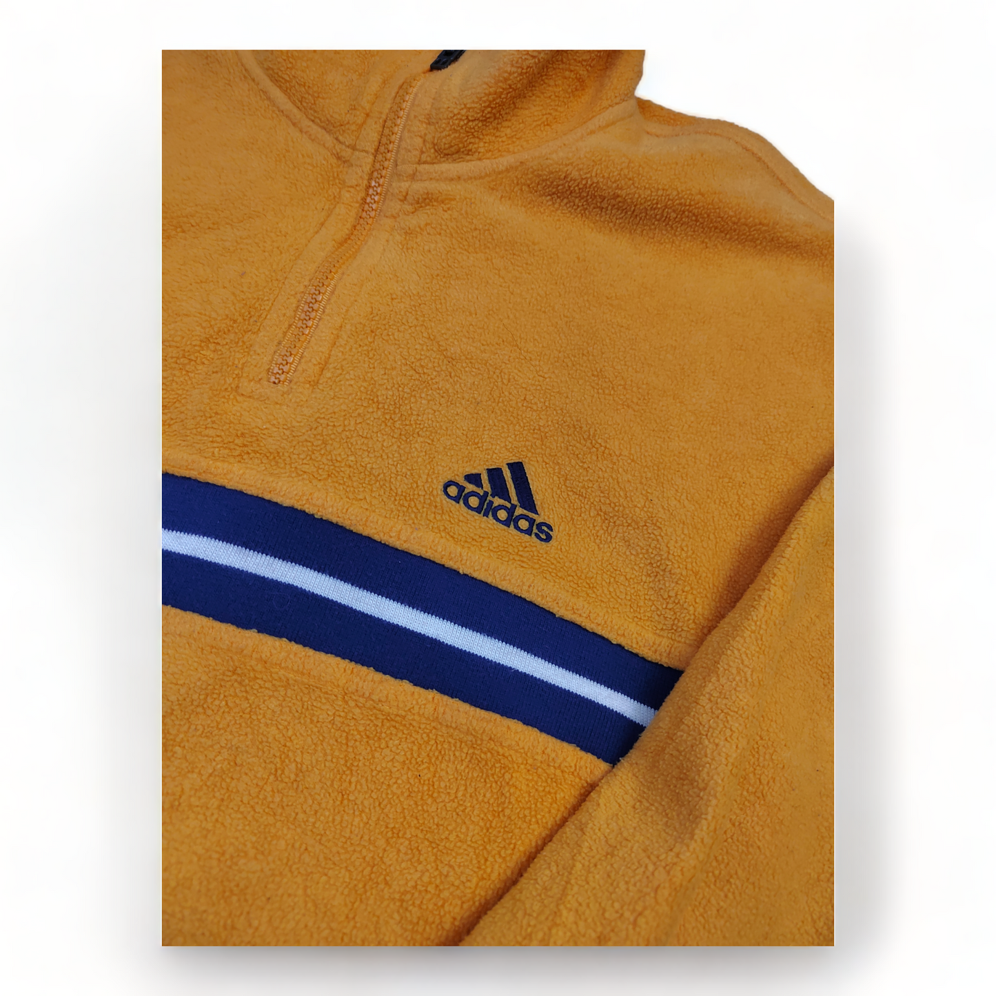 Adidas Fleece Jumper Men’ Larges Yellow Pull Over Vintage