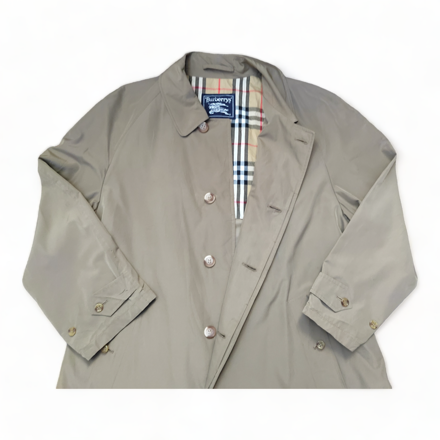 Burberry Trench Coat Men’s Medium Beige Nova Check 94 cm