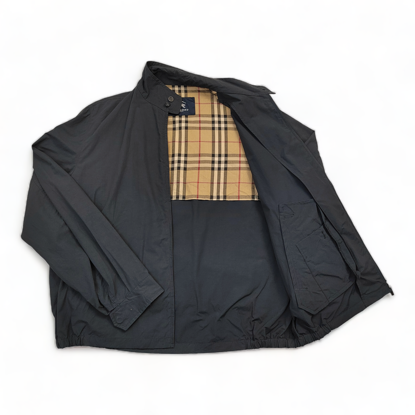 Burberry Jacket Men’s 2XL Black Nova Check Zip Up