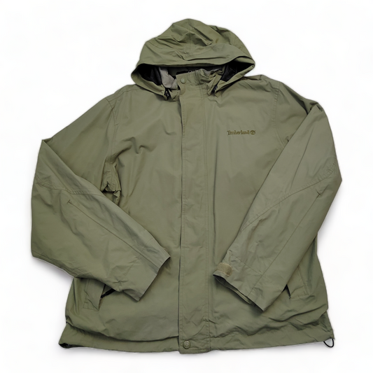 Timberland Rain Jacket Men’s Medium Green Weather Gear Waterproof Zip Up