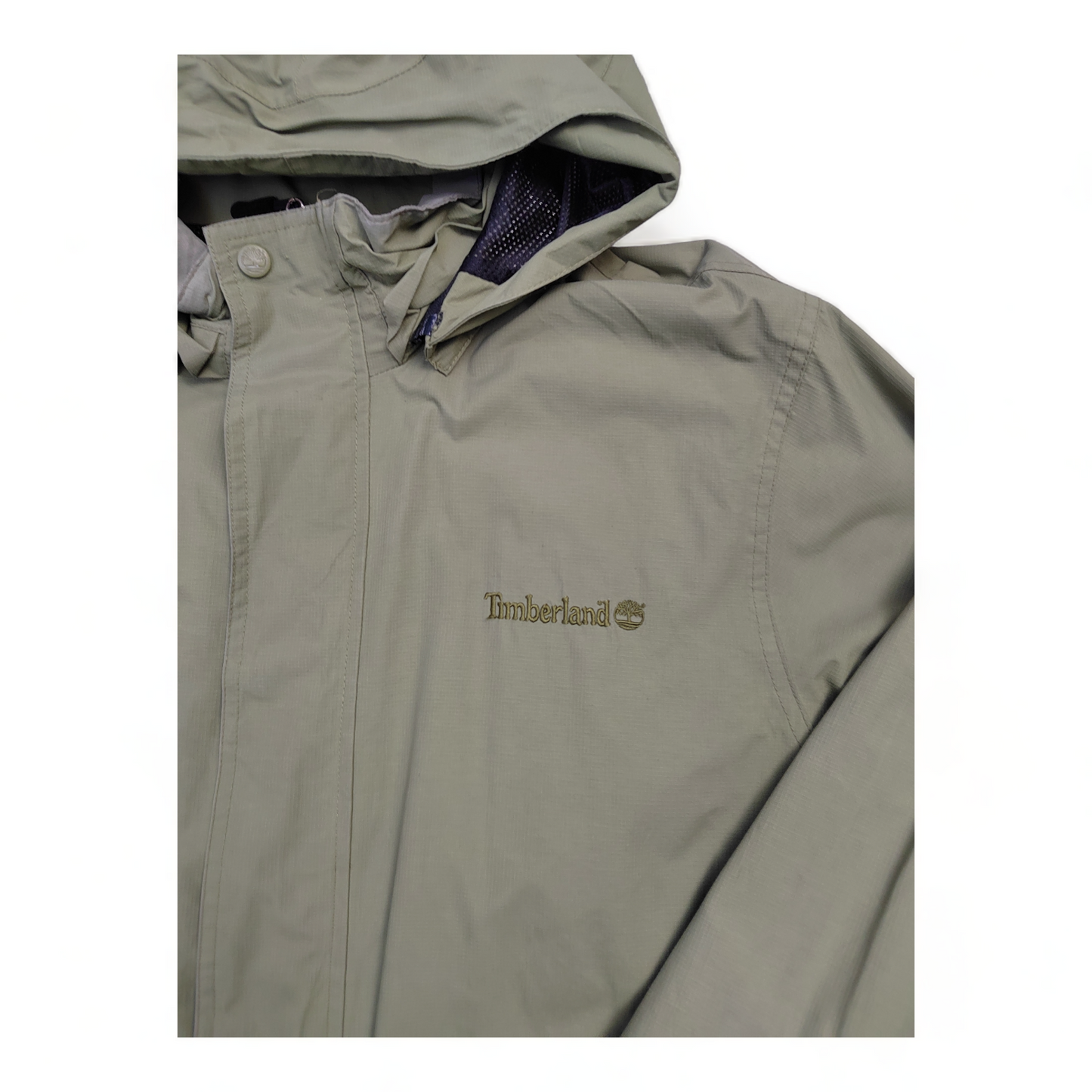 Timberland Rain Jacket Men’s Medium Green Weather Gear Waterproof Zip Up