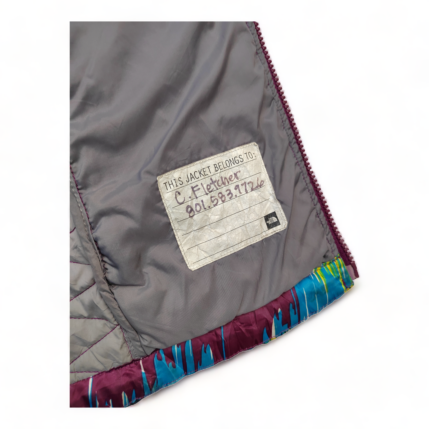 The North Face Quilted Jacket Girls 14 / 16 Multi Coloured Zip Up