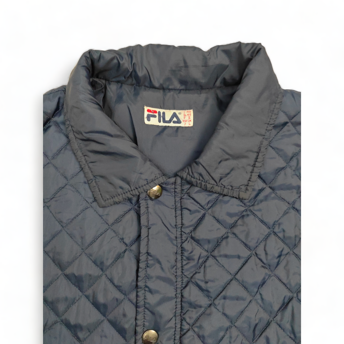 Fila Quilted Jacket Men’s Extra Large Blue Button Up