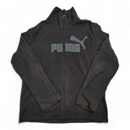 Puma Fleece Men’s Medium Black Zip Up Vintage