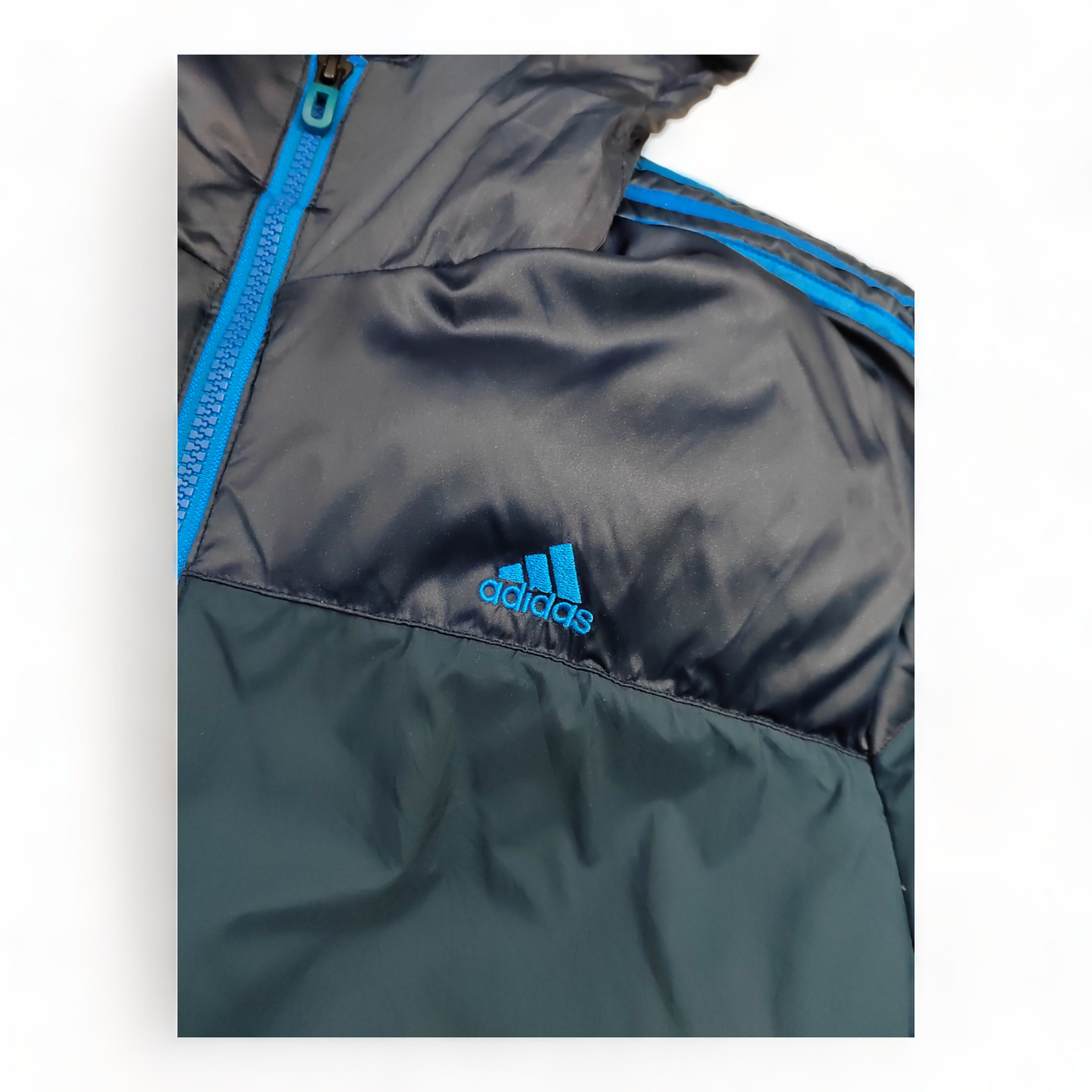 Adidas Puffer Jacket Men’s Large Blue Zip Up